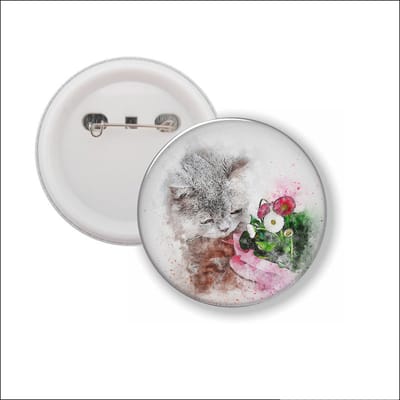 Button Met Speld - Kat