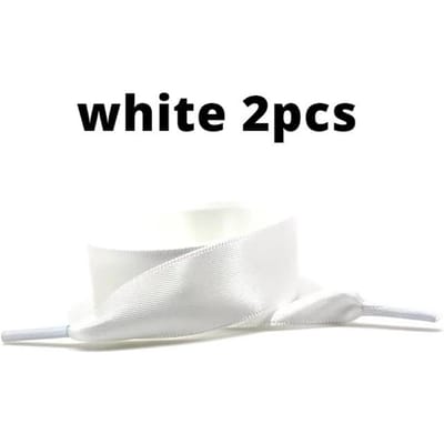 Lacets en ruban de soie de 160 cm de large, lacets plats de 2 cm de large, lacets souples de haute qualité, chaussures de mode, baskets, chaussures de sport 160cm blanc