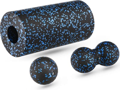Gymtek® Massage Set, Yoga Set - 2x Massagebal, 1x Foamroller - Rugmassage, Massage, Yoga, Pilates, Workout