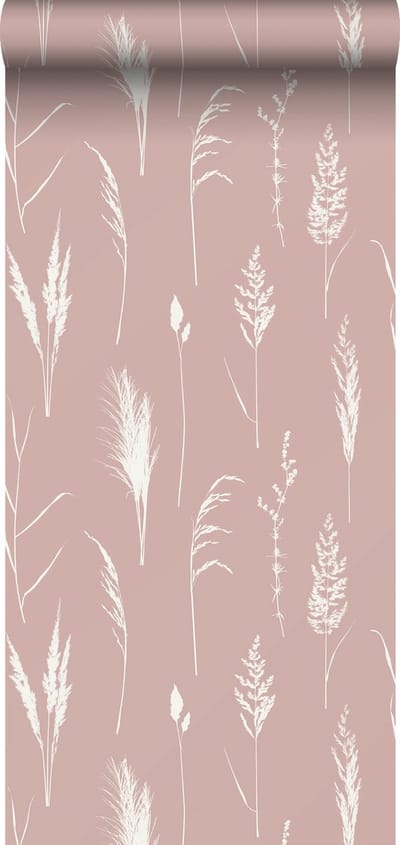 ESTAhome behang pampasgras pluimen oudroze - 50 x 900 cm - 139386