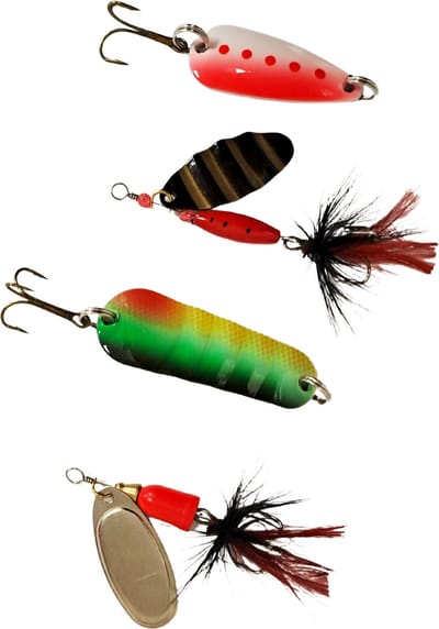 4-delige Spinners & Lepels Roofvisset Snoekset Spinner Lepel Blinker Roofvis Kunstaas Snoek Baars