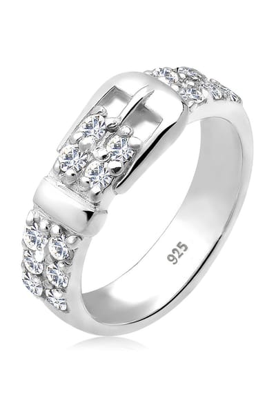 Elli - Ring - Dames band met zirkonia in 925 sterling zilver - Dames