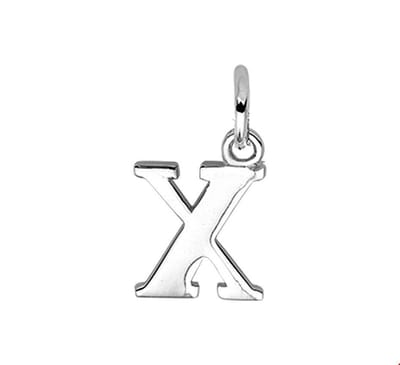 Zilver Gerhodineerde Hanger letter X 1319095