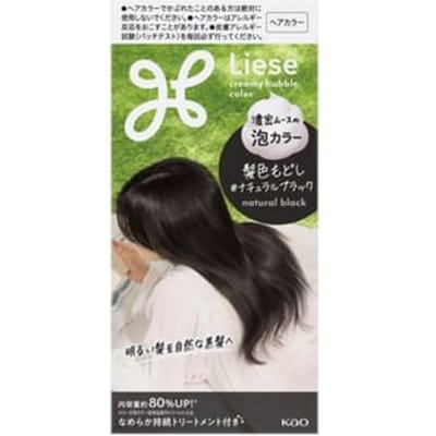 Kao - Liese Creamy Bubble Hair Color Restorer For Light Hair Natural Black - 115ml