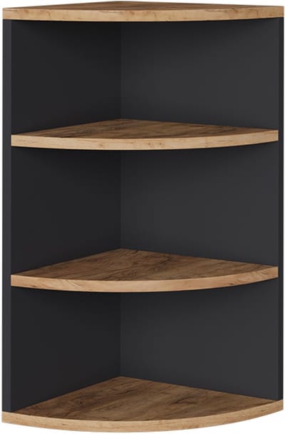 Vicco Ecki Hoekplank – 30 x 60 cm Antraciet/gouden eik