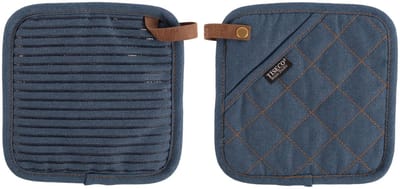 Tiseco Indigo Pannenlap - 2 Stuks - 20 x 20cm - Donkerblauw