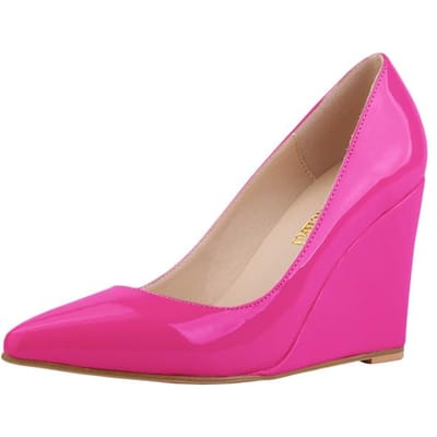 Sexy Pumps met Puntneus van Lakleer met Hoge Hakken Dames Rood Kantoor Bruiloft Schoenen Zomer Herfst Sleehakken Vrouw 046 -1pa 33 paars
