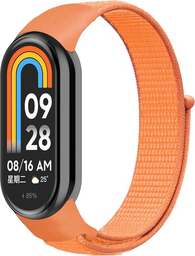By Qubix - Sport loop nylon bandje - Oranje - Geschikt voor Xiaomi Smart Band 8 / 9 / 10