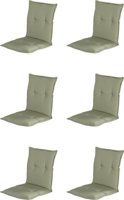Hartman - Tuinkussen - Lage Rug - 6x - Groen - 100x50cm - Standenstoel