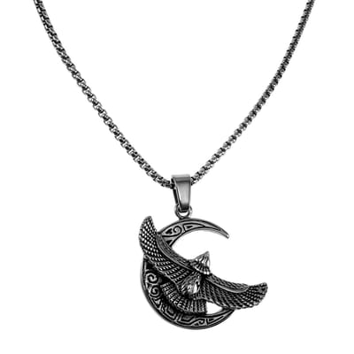 60cm x 3mm Jasseron-Ketting + Leliebloem Hanger Heren - Gepolijst RVS - Fleur de Lis Hanger met Ketting