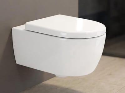 Wandtoilet zonder spoelrand - Hangende WC-diepspoeler - Keramisch toilet met softclose zitting - Verborgen bevestiging - Voor kleine badkamer - 49,5 x 36 x 33 cm