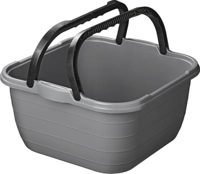 ProPlus Emmer - 13 liter - Afwasemmer - Afwasteil - Afwasbak - Transport Emmer - Huishoudemmer - Poetsemmer - Draagcomfort - Makkelijk onderhouden - Met Handvaten - Vierkant - 35 x 35 x 18 cm - Grijs