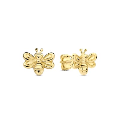 New Bling - 9NBG-0852 - 14K geelgouden Oorknoppen – Vlieg – Dames Oorbellen