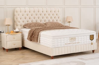 BSS Bedding Fluffy Sydney - Boxspring - Boxspring met Opbergruimte - Inclusief Dekbed - 160x200 - Beige