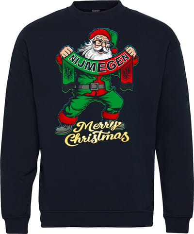 Kersttrui Kerstman Nijmegen | Foute Kersttrui Dames Heren | Kerstcadeau | NEC supporter | Navy | maat XS
