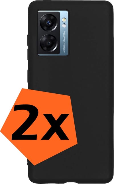 Hoes - 2 Stuks - Geschikt voor OPPO A77 - Sterk & Shockproof - Case Siliconen - Back Cover - Telefoon Hoes - Zwart