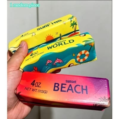 Hawaïaanse Stijl Langzaam Rijzende Squishy Kaasstok Speelgoed Schattig Strand Bedrukt Stressverlichtend Fidget Speelgoed Voor Kinderen Volwassenen yellow