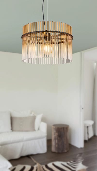 Globo - hanglamp - GORLEY - amberkleurig - glas - Ø 40cm - E27 - 15698HA