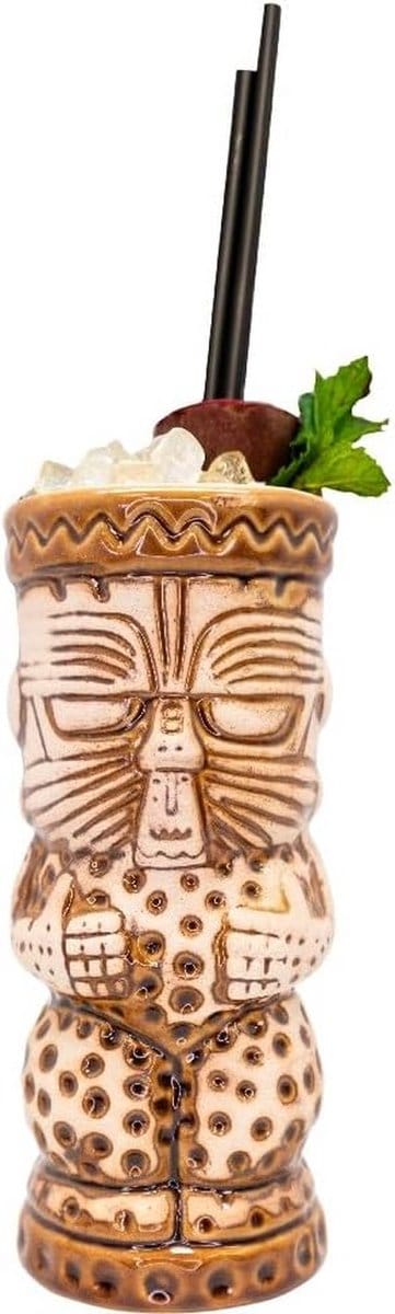 Tiki Drinkglas - 350 ml - Exotisch Design - Herbruikbaar - Voor Tropische Feestjes