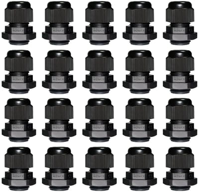 Dailygoods- Kabeldoorvoer IP68 Waterdicht - Kabelschroefverbinding M25 - Kunststof Nylon - 20 Stuks - Outdoor Gebruik - UV-bestendig - Kabelwartel