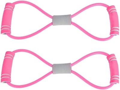 Oefenband in 8-vorm, Set van 2 Stuks in 3 Kleuren voor Thuis Fitness, Yoga, Pilates en Armtraining