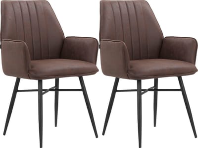 Anzo-Eetkamerstoel - 2 Pack - Bruin