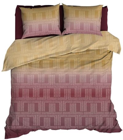Satin d'Or Albenga Dekbedovertrek - Tweepersoons - 200x200/220 cm - Bordo/Gold