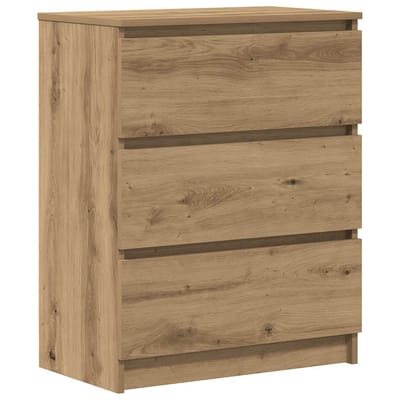 vidaXL - Dressoir - 60x35x76 - cm - bewerkt - hout - artisanaal - eikenkleur