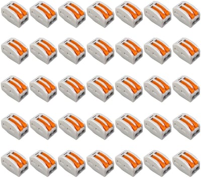 Dailygoody - PCT-212 kabelverbinderset - 2 poorts snelkoppeling - compact en gebruiksvriendelijk - oranje en grijs - ideaal voor kabelverbindingen - p...