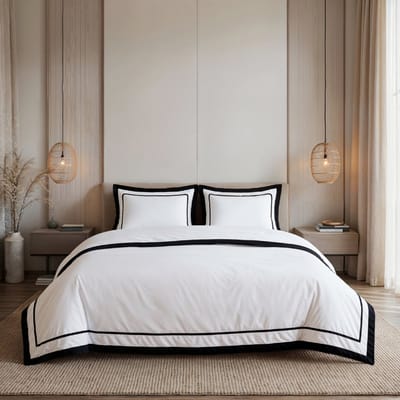 Dekbed-Discounter - Dreamhouse Dekbedovertrek 140 x 200/220 cm - Verkoelend Percale Katoen - Korte instopstrook - Wassen op 40 graden - Inclusief 1 kussensloop - Zwart
