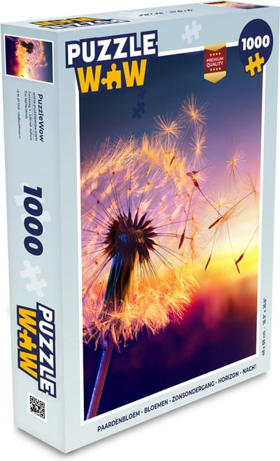 Puzzel Paardenbloem - Bloemen - Zonsondergang - Horizon - Nacht - Legpuzzel - Puzzel 1000 stukjes volwassenen
