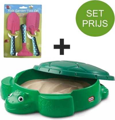 Little Tikes Zandbak Schildpad en tuinset met 3 tuin accessoires (roze)