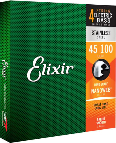 Elixir 14652 Nanoweb Gecoate Stainless Steel Bassnaren (45-100)