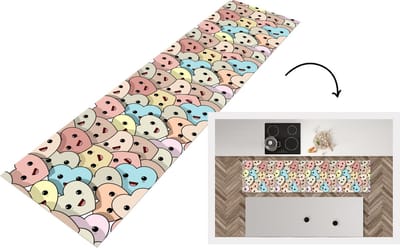Keukenloper - Loper keuken - Hart - Patroon - Baby - 200x50 cm - Keukenloper vinyl
