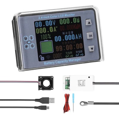 2,4 inch draadloze spanningsmeter ampèremeter voltmeter coulometer batterijvermogendetector batterij with waterproof cover