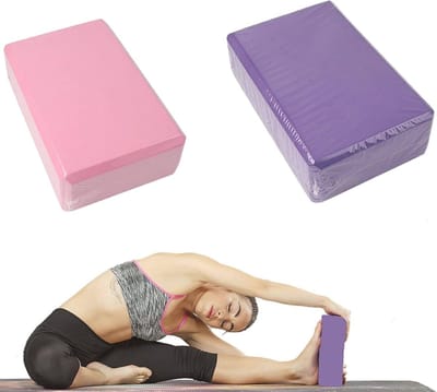 Yogablokken voor Yoga en Pilates - Set van 2 Lichtgewicht Antislip Blokken voor Evenwicht en Flexibiliteit