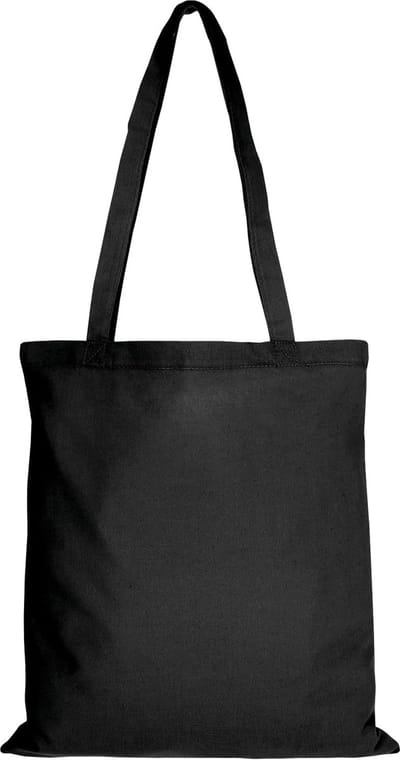 Katoenen Tassen 38 x 42 cm - 25 Stuks Zwart - 100% Katoen - Oeko-Tex Gecertificeerd - Met Lange Draagbanden - Ideal voor Bedrukking