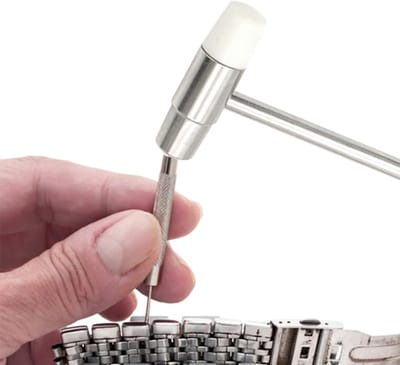 Dailygoods- Rubberen Hamer Duurzame Constructie - Dubbelkop - Klein Formaat - Lichtgewicht - Efficiënt voor Horloge Reparatie - 40 x 150 mm
