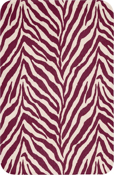 WC mat 40x60 cm - Antislip - Zebra - Motief - Bordeaux - Rood - Toiletmat - Vloermat - Douchemat - Toilet tapijt - Toiletmatten