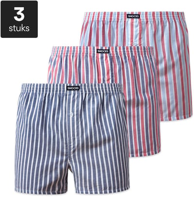SNOCKS Heren Boxershorts 3-Pack, Losse Fit, Zacht Biologisch Katoen, Comfortbund, Duurzaam