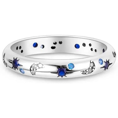 Nieuwe Hemelsblauwe Sprankelende Maan Zon Ster Kristallen Ring voor Vrouwen Mode Elegante Stapelbare Vingerband Feest Sieraden Cadeaus 9