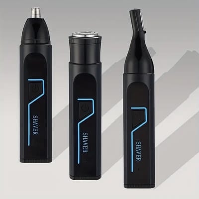 3in1 Miguan Scheerapparaat - Usb Oplaadbare Shaver met Baardtrimmer, Precisietrimmer en Oor/Neustrimmer- Voor pijnloze Ontharing en de perfecte Lichaamshaar verzorging - Kleur: Zwart