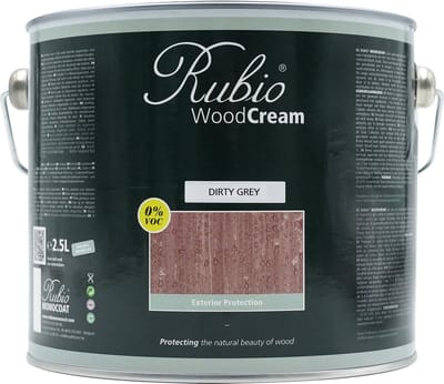 Rubio Monocoat WoodCream - Waxcrème in 1 Laag voor Verticaal Buitenhout - Dirty Grey #1, 2,5 l