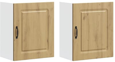 vidaXL - Keukenwandkasten - 2 - st - Kalmar - bewerkt - hout - artisanaal - eiken