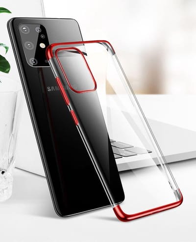 Clear Color Case Gel TPU Cover geschikt voor Samsung Galaxy A72 4G rood
