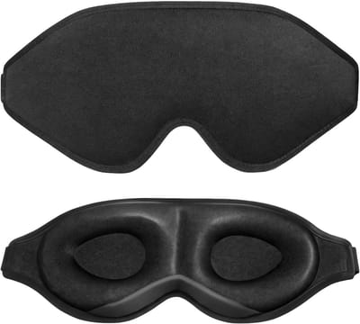 Slaapmasker - 3D Nachtmasker - Diepe Slaap - Traagschuim Comfort - 24 x 10 cm - Zwart
