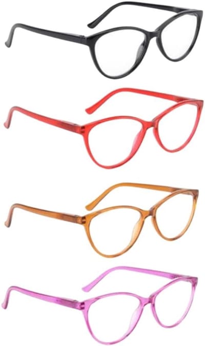 Leesbrillen Set - Leesbril Voordeel - Scherp Lezen - Trendy Cateye - 4 Stuks - Assorti
