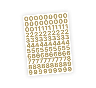 Stickey Cijfer stickers - Plaknummers Metallic Goud 2cm - Voor binnen en buiten - Glans