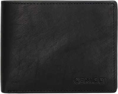 Genicci Portemonnee / Portefeuille Heren - Billfold - Leer - Noble - Zwart