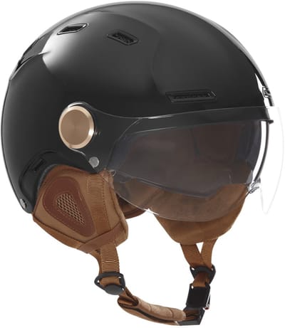 Nox Fiets helm - E-Bike - Fatbike fietshelm - met kort helder vizier en ingebouwd zonnevizier - Glimmend Zwart - Geschikt voor de Helmplicht 2027 - Veilig - Maat L/XL - (59 t/m 61 cm hoofdomtrek)